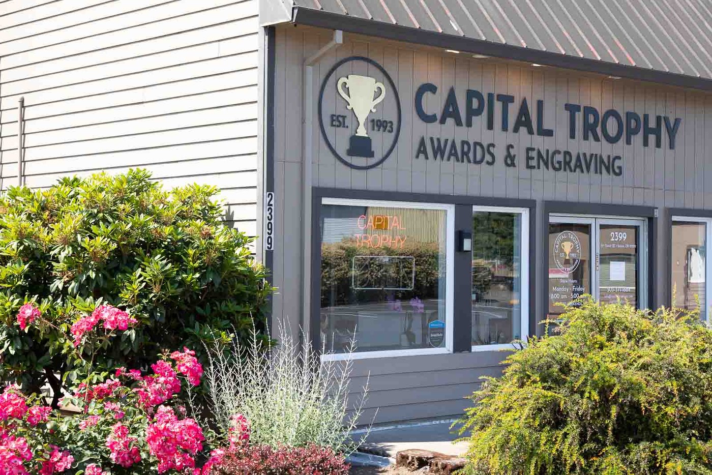 The Capital Trophy storefront in Salem, Oregon